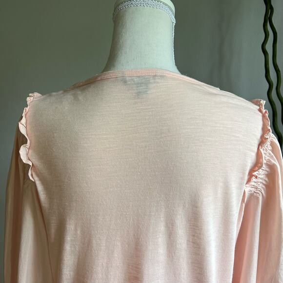 Banana Republic Top Puffy Sleeve Light Pink Preppy Women's Size Medium - Picture 7 of 10